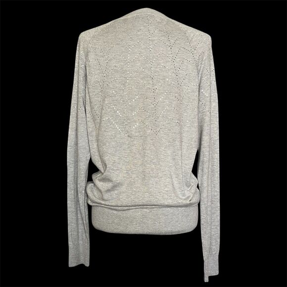 Ted Baker Cotton Cashmere Sweater Size 4 Rhinestones Preppy Holiday Classic Crew - Picture 6 of 11
